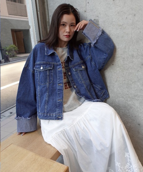 CORNERS（コーナーズ）の「【2026SS】ワイドスリーブデニムジャケット（デニムジャケット・レディース・ブルー/インディゴブルー/サックスブルー/ブラック・M）」の7枚目の写真