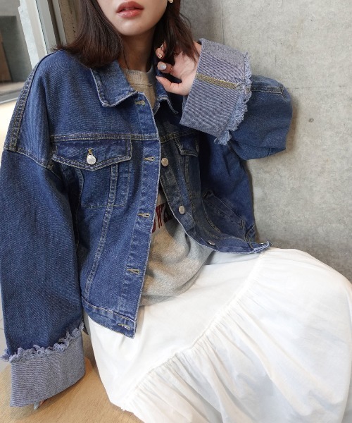 CORNERS（コーナーズ）の「【2026SS】ワイドスリーブデニムジャケット（デニムジャケット・レディース・ブルー/インディゴブルー/サックスブルー/ブラック・M）」の8枚目の写真