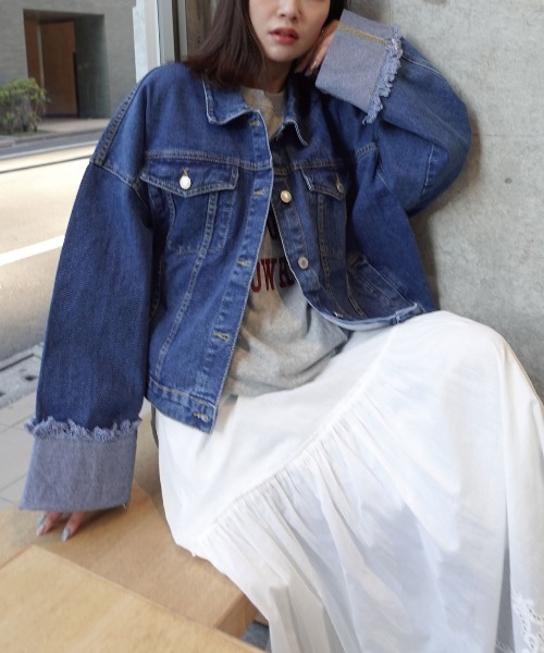 CORNERS（コーナーズ）の「【2026SS】ワイドスリーブデニムジャケット（デニムジャケット・レディース・ブルー/インディゴブルー/サックスブルー/ブラック・M）」の9枚目の写真