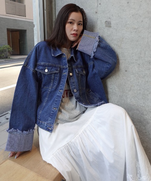 CORNERS（コーナーズ）の「【2026SS】ワイドスリーブデニムジャケット（デニムジャケット・レディース・ブルー/インディゴブルー/サックスブルー/ブラック・M）」の10枚目の写真