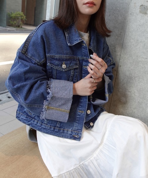 CORNERS（コーナーズ）の「【2026SS】ワイドスリーブデニムジャケット（デニムジャケット・レディース・ブルー/インディゴブルー/サックスブルー/ブラック・M）」の11枚目の写真