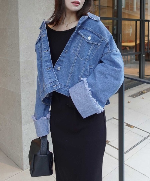 CORNERS（コーナーズ）の「【2026SS】ワイドスリーブデニムジャケット（デニムジャケット・レディース・ブルー/インディゴブルー/サックスブルー/ブラック・M）」の16枚目の写真