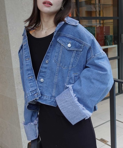 CORNERS（コーナーズ）の「【2026SS】ワイドスリーブデニムジャケット（デニムジャケット・レディース・ブルー/インディゴブルー/サックスブルー/ブラック・M）」の17枚目の写真