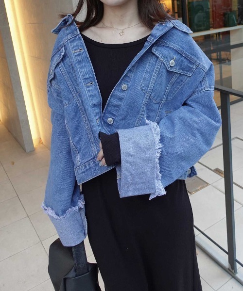 CORNERS（コーナーズ）の「【2026SS】ワイドスリーブデニムジャケット（デニムジャケット・レディース・ブルー/インディゴブルー/サックスブルー/ブラック・M）」の18枚目の写真