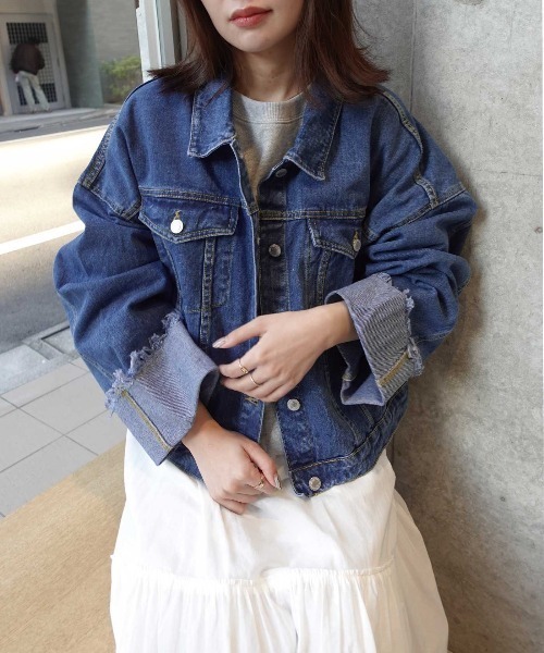 CORNERS（コーナーズ）の「【2026SS】ワイドスリーブデニムジャケット（デニムジャケット・レディース・ブルー/インディゴブルー/サックスブルー/ブラック・M）」の22枚目の写真