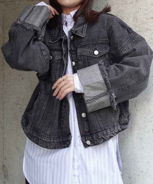 CORNERS(コーナーズ)の「ワイドスリーブデニムジャケット(デニムジャケット・レディース・ブルー/インディゴブルー/サックスブルー/ブラック・M)」の17枚目の写真