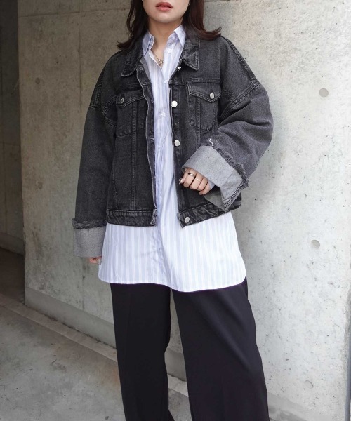 CORNERS(コーナーズ)の「ワイドスリーブデニムジャケット(デニムジャケット・レディース・ブルー/インディゴブルー/サックスブルー/ブラック・M)」の19枚目の写真