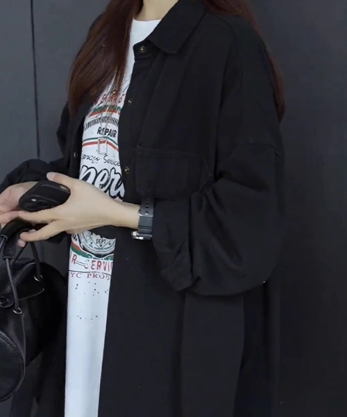 SallyLunn(サリーラン)の「胸ポケット付きオーバーシャツジャケット(その他アウター・レディース・スミクロ/ホワイト・MEDIUM/LARGE)」の8枚目の写真