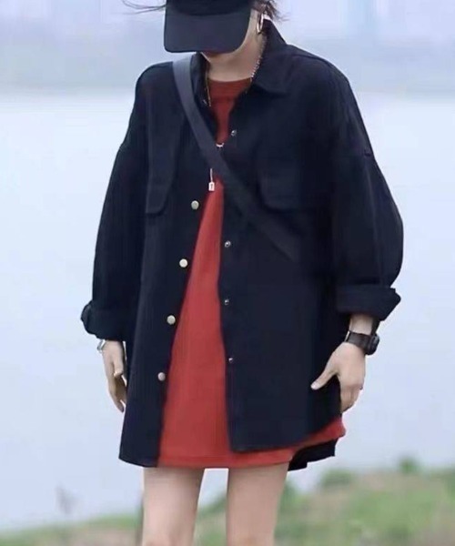 SallyLunn(サリーラン)の「胸ポケット付きオーバーシャツジャケット(その他アウター・レディース・スミクロ/ホワイト・MEDIUM/LARGE)」の11枚目の写真