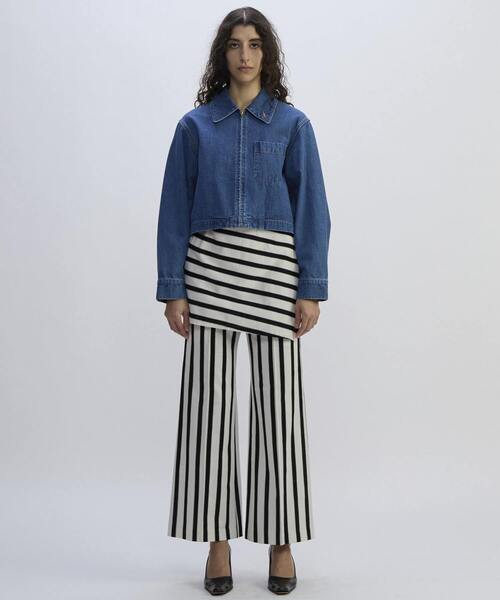 CURRENTAGE(カレンテージ)の「Denim Jacket(デニムジャケット・レディース・インディゴブルー/ホワイト・2/1)」の13枚目の写真