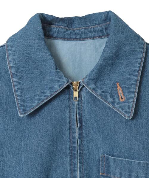 CURRENTAGE(カレンテージ)の「Denim Jacket(デニムジャケット・レディース・インディゴブルー/ホワイト・2/1)」の4枚目の写真