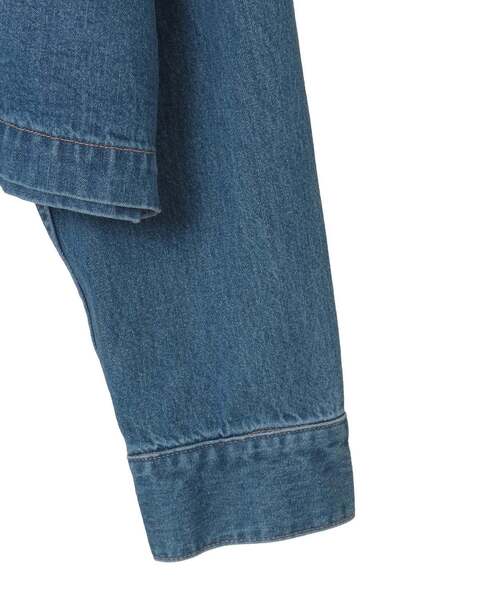 CURRENTAGE(カレンテージ)の「Denim Jacket(デニムジャケット・レディース・インディゴブルー/ホワイト・2/1)」の5枚目の写真