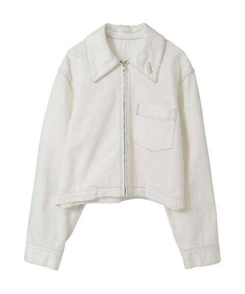 CURRENTAGE(カレンテージ)の「Denim Jacket(デニムジャケット・レディース・インディゴブルー/ホワイト・2/1)」の11枚目の写真