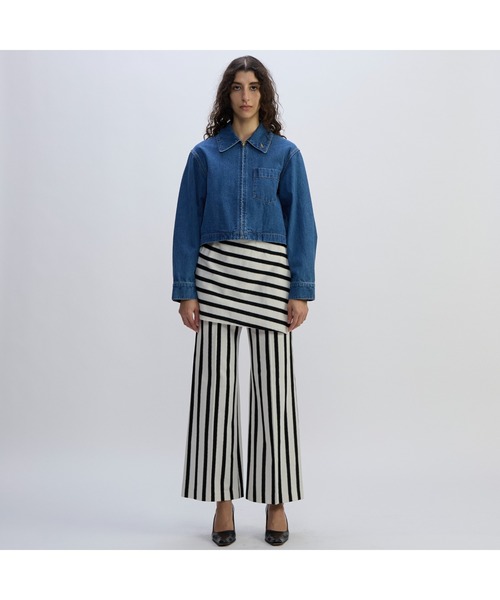 CURRENTAGE(カレンテージ)の「Denim Jacket(デニムジャケット・レディース・インディゴブルー/ホワイト・2/1)」の19枚目の写真