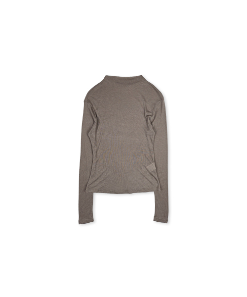 320SHOWROOM(320ショールーム)の「Mock Neck Wool Long Sleeve T-Shirt Mocha beige(Tシャツ/カットソー・レディース・その他・FREE)」の4枚目の写真