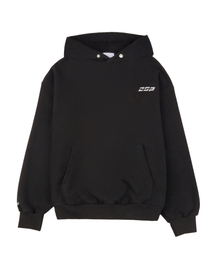 25PERCENTAGE（25パーセンテージ）の「ピーチ起毛スポーティロゴスナップボタンフードパーカー25B41126BK（パーカー）」