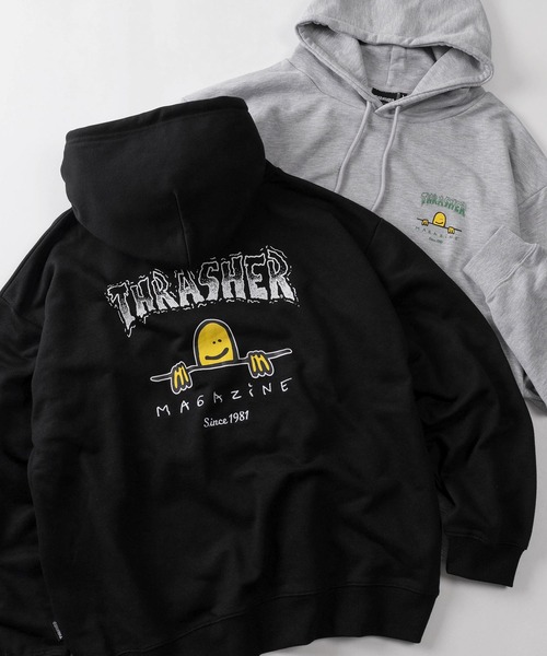 THRASHER маркгонзарезковая куртка с подкладкой из искусственного меха, бэк‑принт Pullover