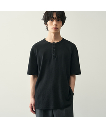 ワッフルヘンリーネックハーフTシャツ [ 4 COLOR ]