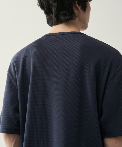 ROTEMBER（ローテンバー）の「ワッフルヘンリーネックハーフTシャツ [ 4 COLOR ]（Tシャツ/カットソー・メンズ・ホワイト/ブラック/ネイビー/グレー・MEDIUM/LARGE/X-LARGE）」の12枚目の写真