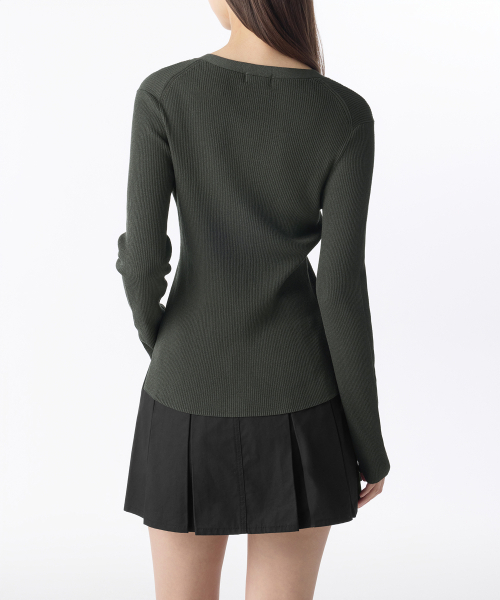 MUSINSA STANDARD WOMAN（ムシンサスタンダードウーマン）の「ウィメンズリブスリムカーディガン[ダークグレー]（カーディガン/ボレロ・レディース・その他・S/M/L）」の2枚目の写真