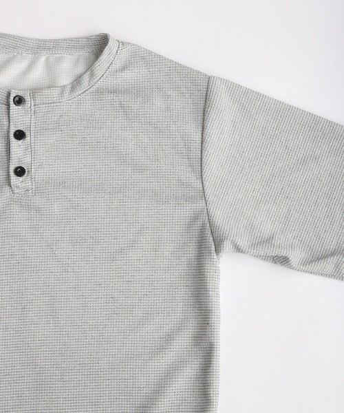 WESTSEA(ウエストシー)の「ヘンリーネック 無地 長袖Tシャツ 薄手(Tシャツ/カットソー・メンズ・グレー/ブラック/ホワイト・M/L/XL)」の20枚目の写真