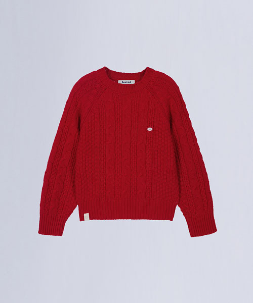 HAINT(ヘイント)の「STANDARD FIT CABLE KNIT_RED(ニット/セーター・レディース・レッド・FREE)」の2枚目の写真