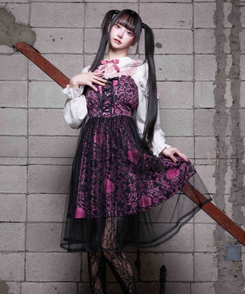 NIBBLE POISON(ニブルポイズン)の「ドラマティックハートワンピース(ワンピース・レディース・ブラック/レッド/パープル・MEDIUM)」の2枚目の写真