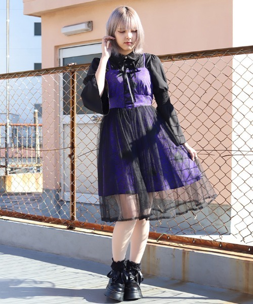 NIBBLE POISON(ニブルポイズン)の「ドラマティックハートワンピース(ワンピース・レディース・ブラック/レッド/パープル・MEDIUM)」の7枚目の写真