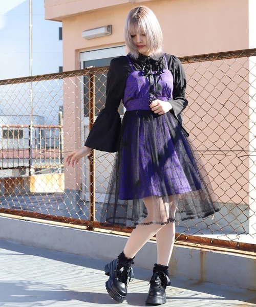 NIBBLE POISON(ニブルポイズン)の「ドラマティックハートワンピース(ワンピース・レディース・ブラック/レッド/パープル・MEDIUM)」の4枚目の写真