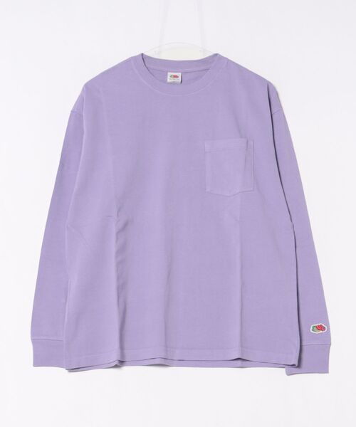 FRUIT OF THE LOOM(フルーツオブザルーム)の「【ST】【FRUIT OF THE LOOM】ポケット付き L/S Tシャツ(Tシャツ/カットソー・レディース・イエロー/パープル/ピンク/サックスブルー・LARGE/MEDIUM/X-LARGE)」の3枚目の写真