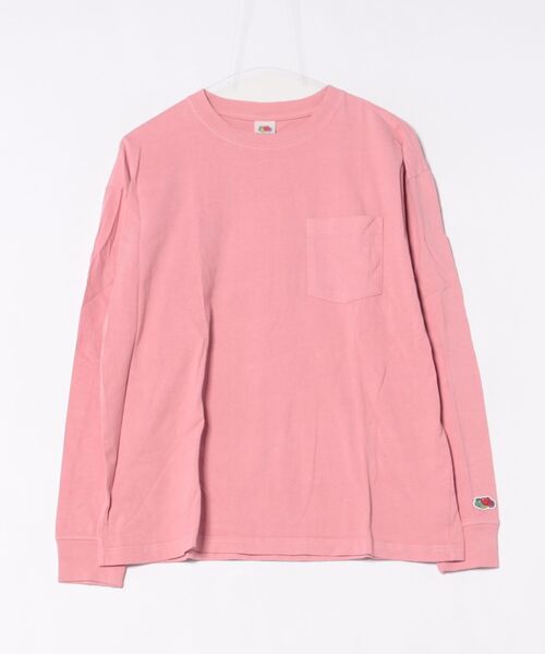 FRUIT OF THE LOOM(フルーツオブザルーム)の「【ST】【FRUIT OF THE LOOM】ポケット付き L/S Tシャツ(Tシャツ/カットソー・レディース・イエロー/パープル/ピンク/サックスブルー・LARGE/MEDIUM/X-LARGE)」の1枚目の写真