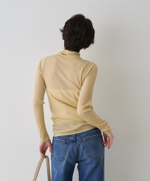 Rouge vif(ルージュヴィフ)の「防縮Wシアータートルリブニット(ニット/セーター・レディース・イエロー/オフホワイト/ブラック・フリー)」の9枚目の写真