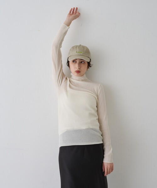 Rouge vif(ルージュヴィフ)の「防縮Wシアータートルリブニット(ニット/セーター・レディース・イエロー/オフホワイト/ブラック・フリー)」の22枚目の写真