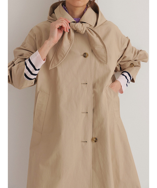 IENA（イエナ）の「撥水ステンカラーコート（ステンカラーコート・レディース・チャコールグレー/ベージュ・36/38）」の3枚目の写真