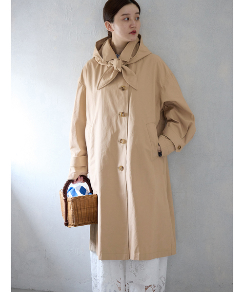 IENA（イエナ）の「撥水ステンカラーコート（ステンカラーコート・レディース・チャコールグレー/ベージュ・36/38）」の7枚目の写真