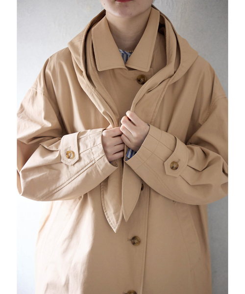IENA（イエナ）の「撥水ステンカラーコート（ステンカラーコート・レディース・チャコールグレー/ベージュ・36/38）」の8枚目の写真