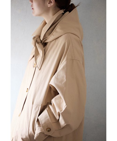 IENA（イエナ）の「撥水ステンカラーコート（ステンカラーコート・レディース・チャコールグレー/ベージュ・36/38）」の9枚目の写真