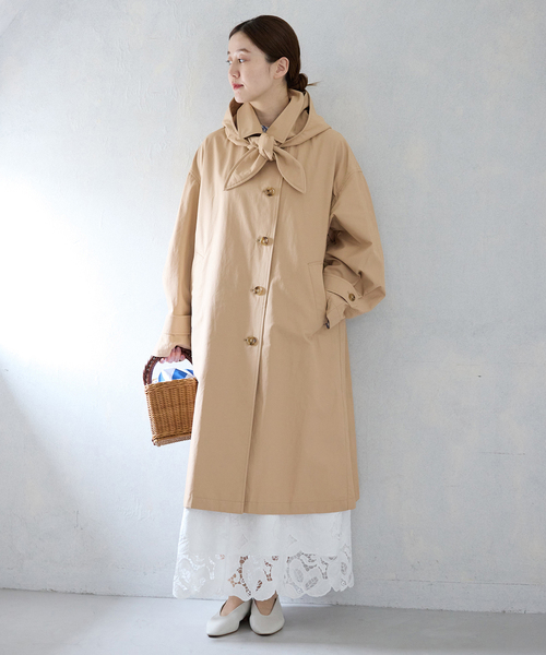 IENA（イエナ）の「撥水ステンカラーコート（ステンカラーコート・レディース・チャコールグレー/ベージュ・36/38）」の12枚目の写真