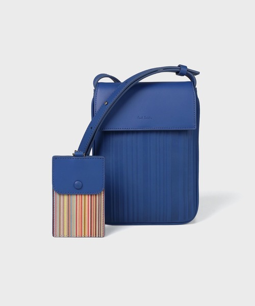 【美品】ポールスミス　レザー　ボディバッグ　ショルダーバック　ストライプ シャドーストライプSS26 ミニショルダーバッグ【553439 N180S
