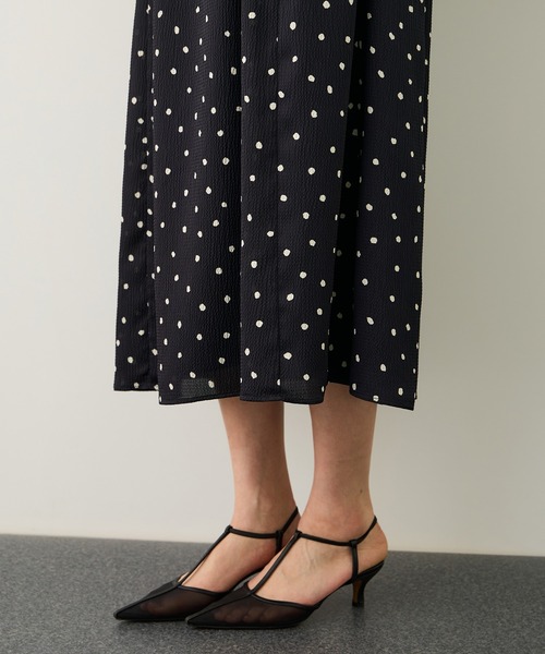 ROPE'（ロペ）の「ドットプリントウエストベルトワンピース（ワンピース・レディース・ネイビー/ベージュ・38/36）」の22枚目の写真