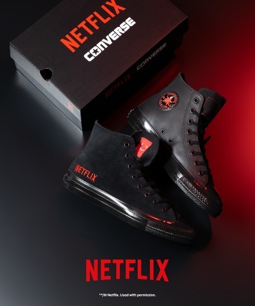 CONVERSE(コンバース)の「ALL STAR AGED HI / NETFLIX 31317100(スニーカー・メンズ・ブラック・7h/8/8h/9/9h/10h)」の1枚目の写真