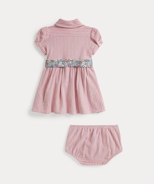POLO RALPH LAUREN CHILDRENSWEAR(ポロ ラルフ ローレン チルドレンズウェア)の「ベルテッド オックスフォード メッシュ ポロ ドレス & ブルマー(その他ベビーウェア・キッズ・ピンク系2・12M/18M/24M)」の2枚目の写真