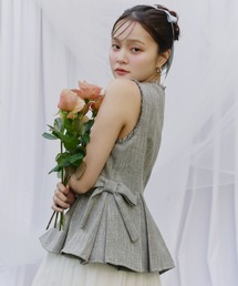 Olu.（オルドット）の「ツイードペプラムリボントップス（シャツ/ブラウス）」