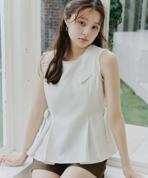 Olu.（オルドット）の「ツイードペプラムリボントップス（シャツ/ブラウス）」