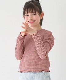 coca（coca） | キッズ 親子お揃いクレープシャーリングパフスリーブトップス(Tシャツ/カットソー)