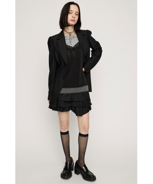 SLY（スライ）の「LAYERED FRILL SKORT レイヤードフリルスコート 春服（スカート・レディース・ブラウン/ブラック/ネイビー系・0/1）」の6枚目の写真