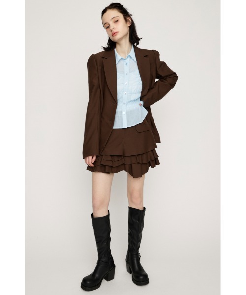 SLY（スライ）の「LAYERED FRILL SKORT レイヤードフリルスコート 春服（スカート・レディース・ブラウン/ブラック/ネイビー系・0/1）」の11枚目の写真