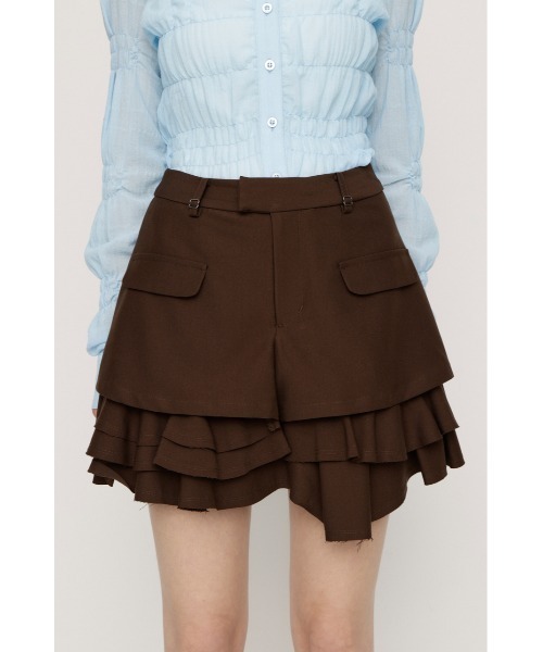 SLY（スライ）の「LAYERED FRILL SKORT レイヤードフリルスコート 春服（スカート・レディース・ブラウン/ブラック/ネイビー系・0/1）」の12枚目の写真