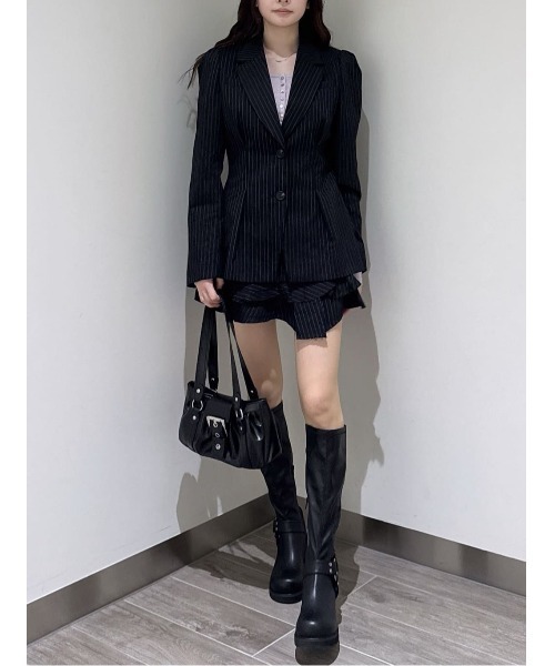 SLY（スライ）の「LAYERED FRILL SKORT レイヤードフリルスコート 春服（スカート・レディース・ブラウン/ブラック/ネイビー系・0/1）」の20枚目の写真