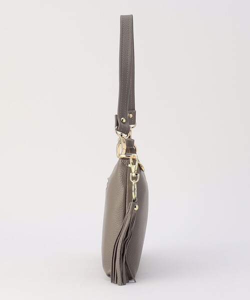 MICO COULIER（ミコクリエ）の「2WAYレザーショルダーバッグ（ショルダーバッグ・レディース・ブラック/オフホワイト/グレー・FREE）」の4枚目の写真